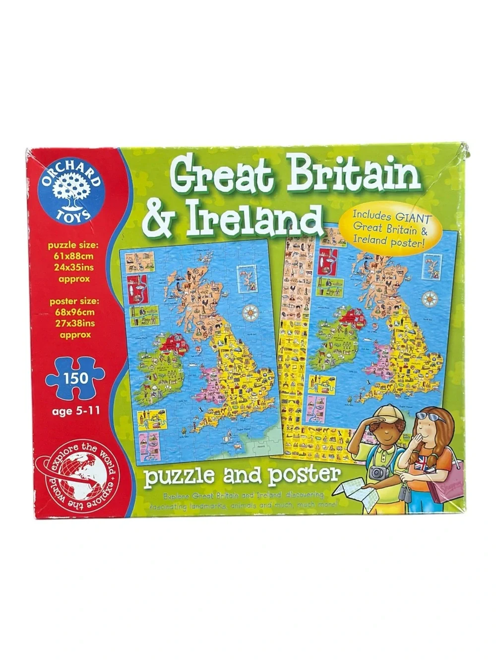 Orchard Toys Kids Great Britain & Ireland 150 Piece Floor Puzzle & Poster.